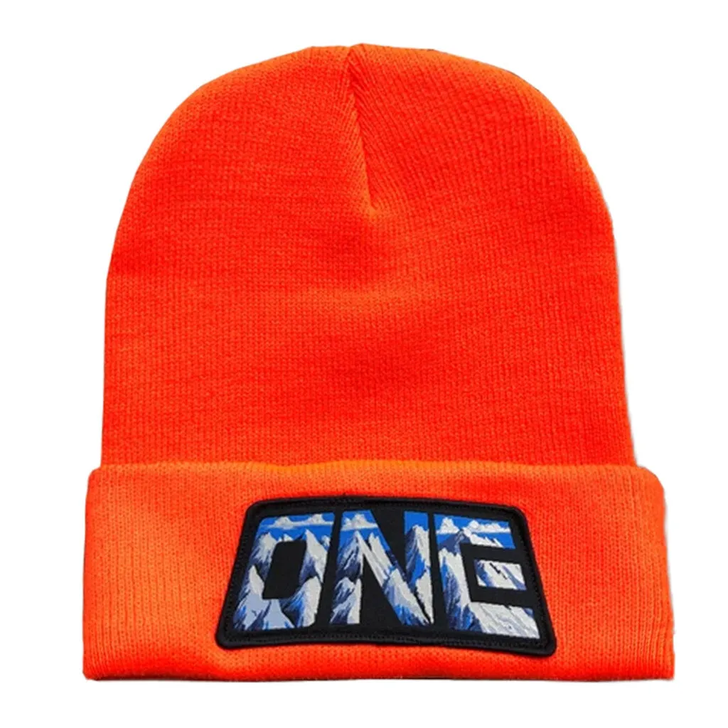 ONE MFG Mountain Logo Beanie / Orange (Pow Hunter)