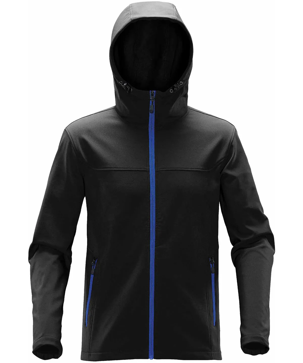 Orbiter softshell hoodie | Black/Azure Blue