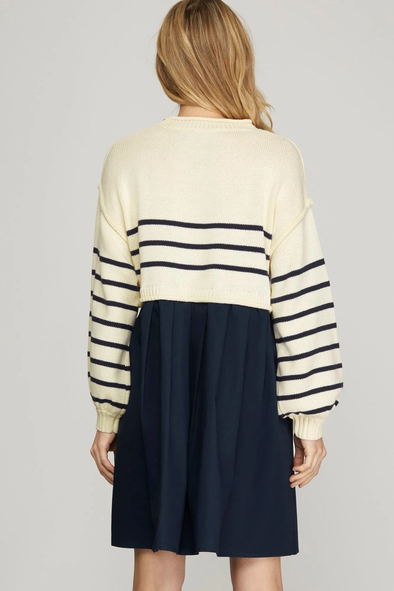 Over Sized Striped Sweater And Dress Combo