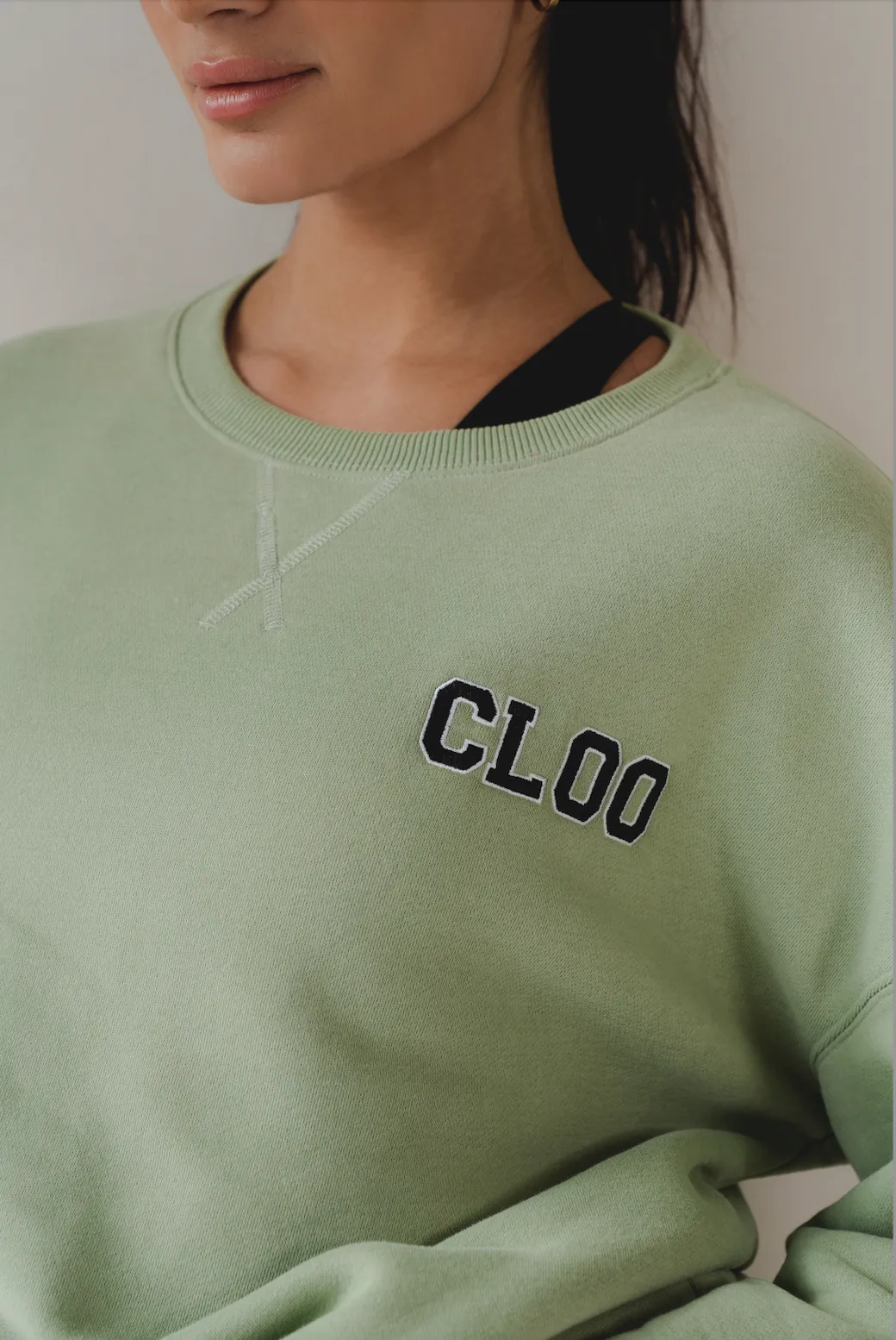 Oversized CLOO Sweatshirt - Sage Green