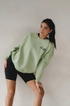 Oversized CLOO Sweatshirt - Sage Green