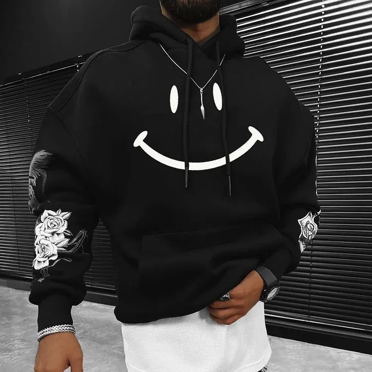 Oversized Vintage Smiley Casual Sweatshirt