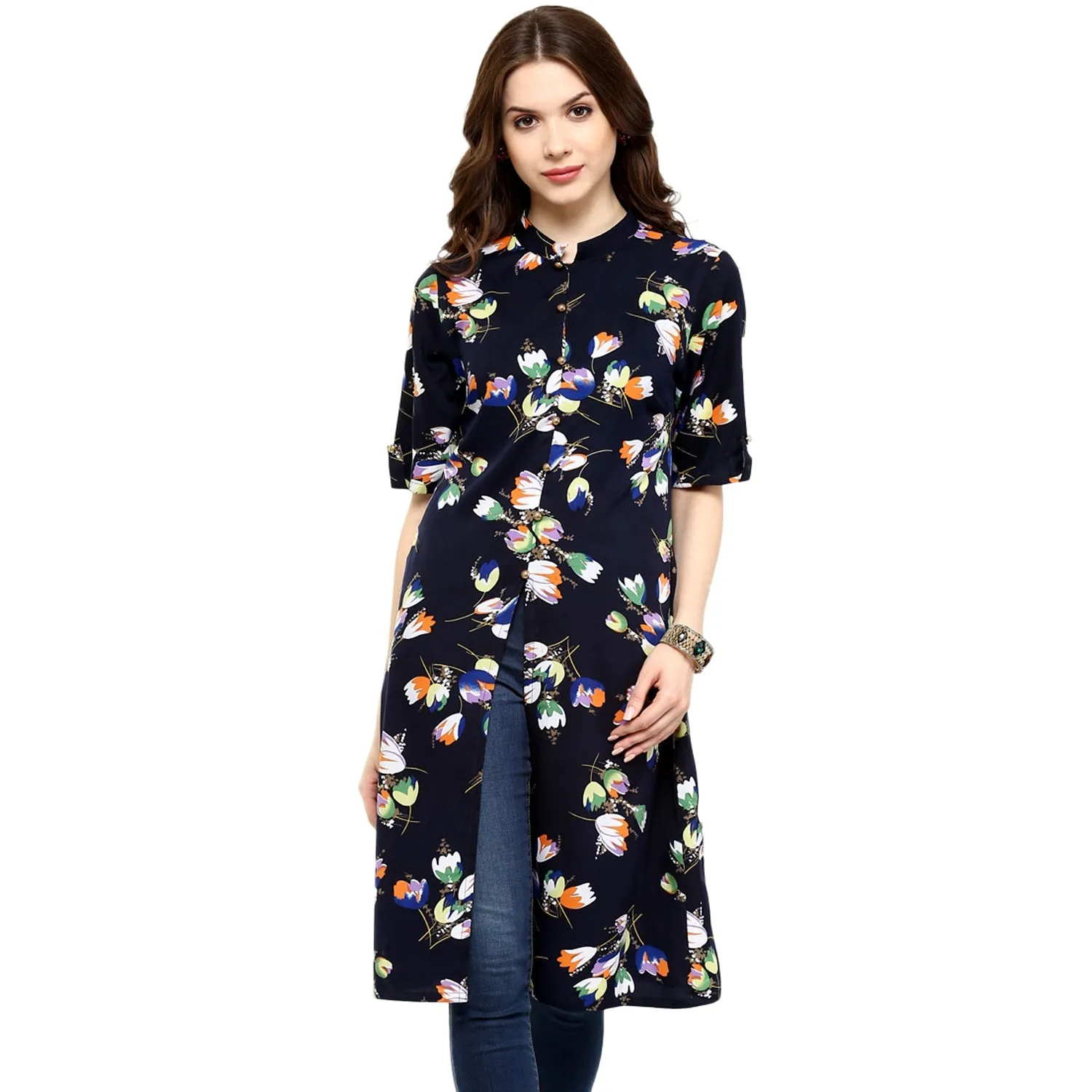 Pannkh Women's Tulip Print Kurti