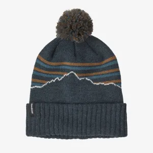 Patagonia Powder Town Beanie - Fitz Roy Stripe Knit / Smolder Blue