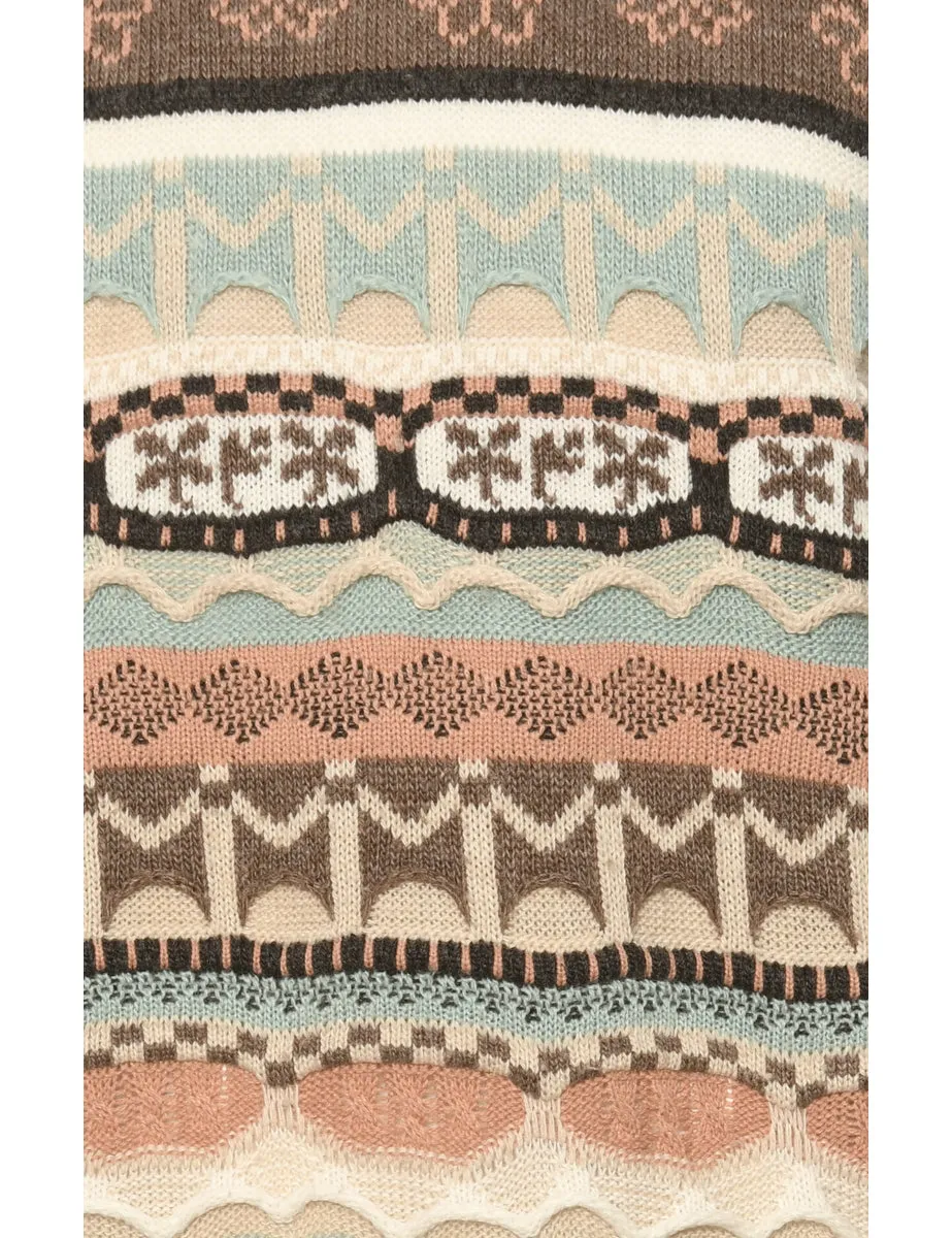 Patterned Cream Jumper - M