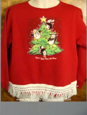 Penguins in Tree Christmas Sweatshirt