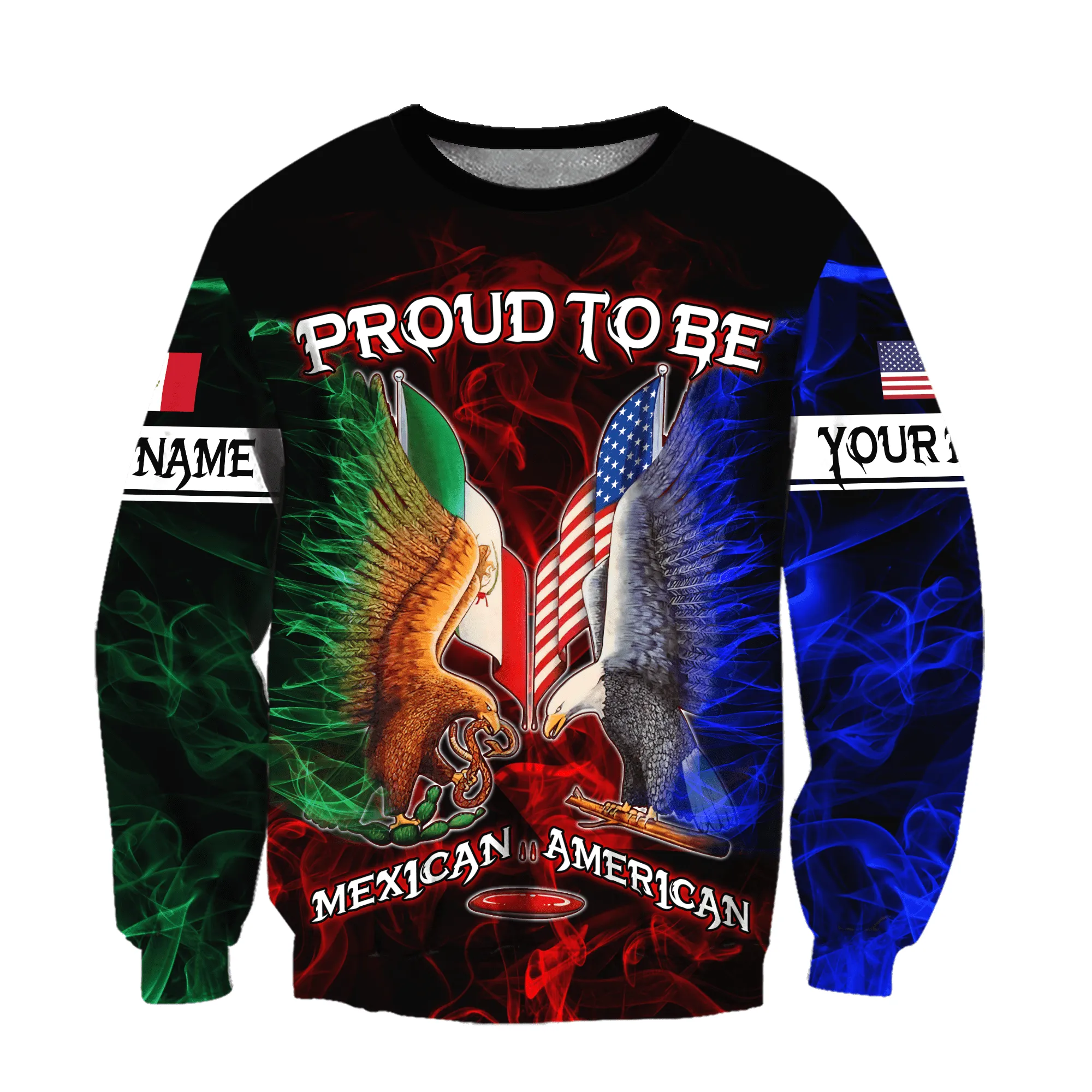 Personalized Mexico Smoke Proud To Be Mexican American Unisex Sweatshirt Hoodie Shirt