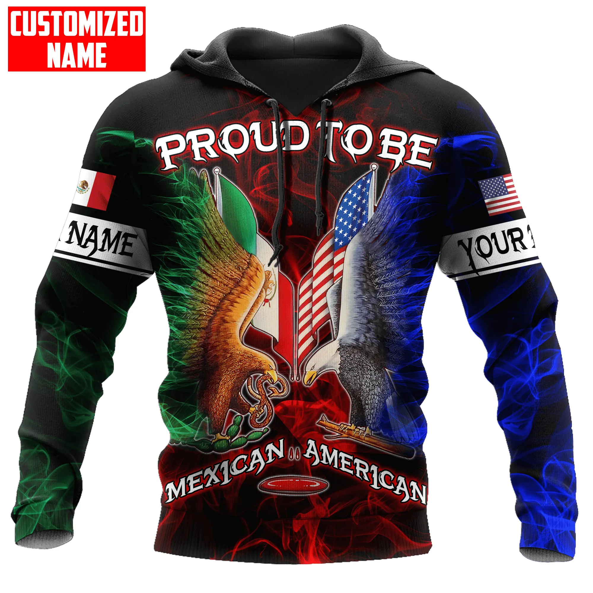 Personalized Mexico Smoke Proud To Be Mexican American Unisex Sweatshirt Hoodie Shirt