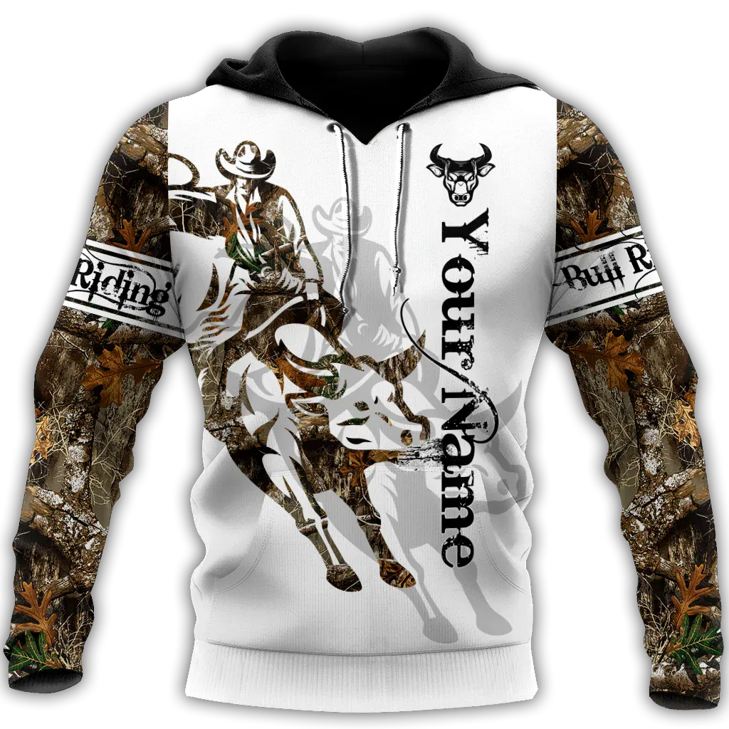 Personalized Name Bull Riding Unisex Hoodie Tattoo, Bull Riding Hoodie For Him, Bull Riding Gifts