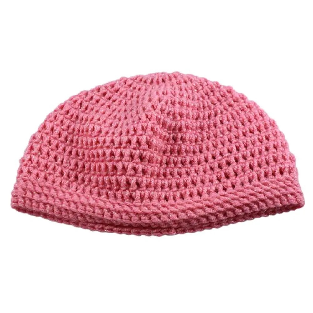 Pink Sparkle Crochet Beanie Hat Small/Medium - JMCH19SM