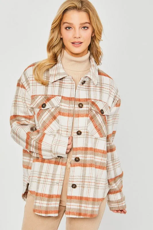 Plaid Bust Pocket Shacket