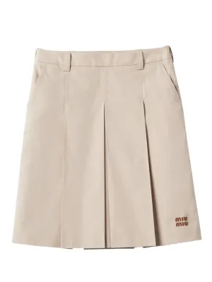 PLEATED GABARDINE SKIRT