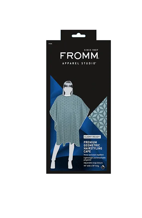 PREMIUM CLIENT HAIRSTYLING CAPE - GEOMETRIC PRINT