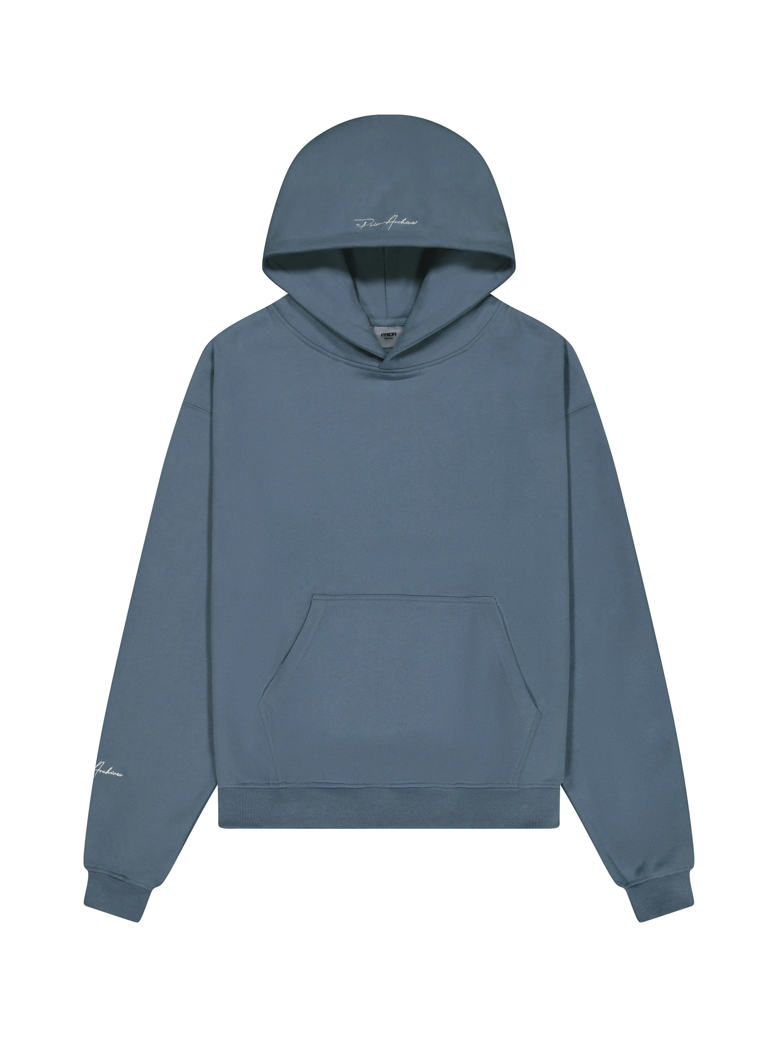 Prior Embroidery Logo Oversized Cropped Hoodie Mirage