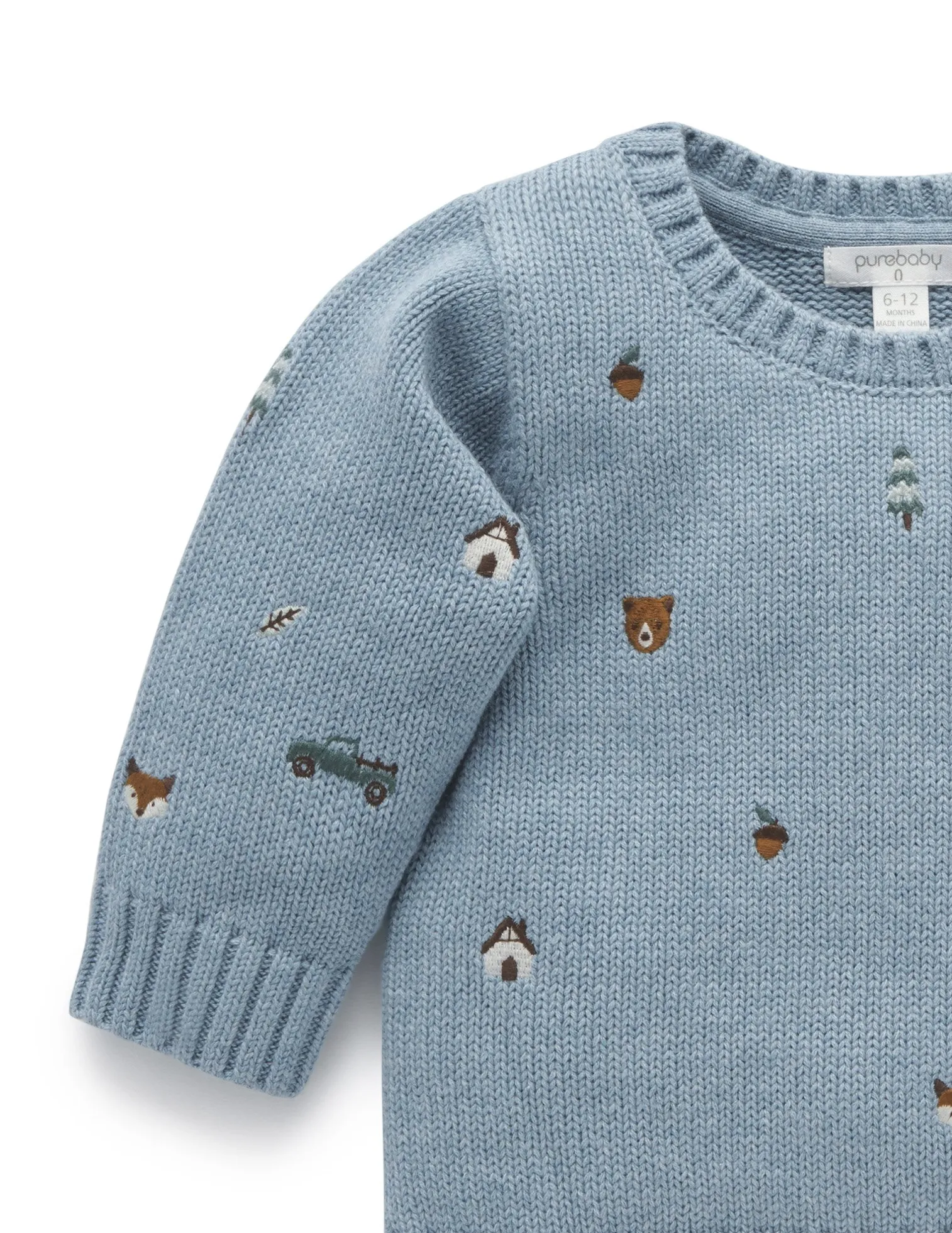 Purebaby Forest Embroidered Jumper