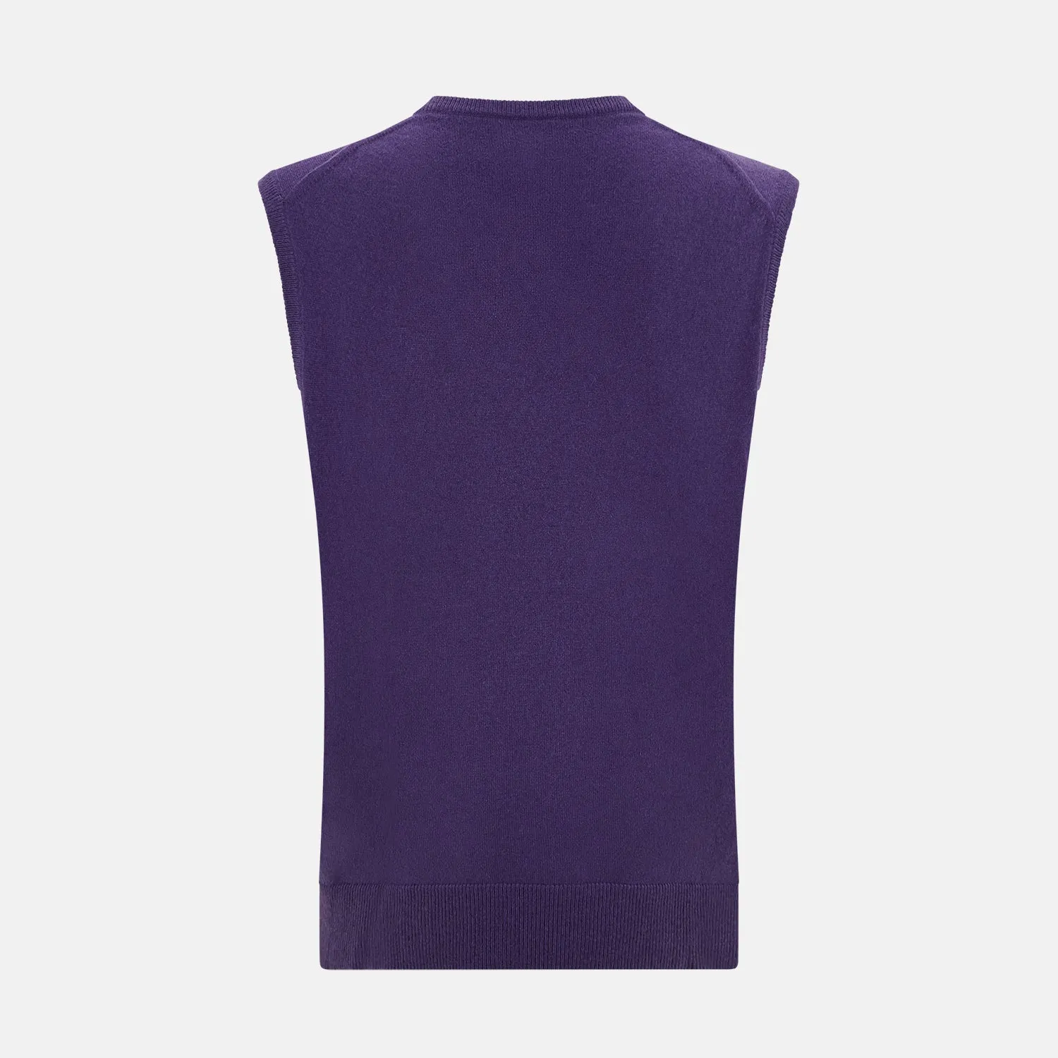 Purple Cashmere V-Neck Vest