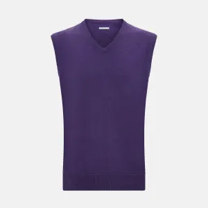 Purple Cashmere V-Neck Vest