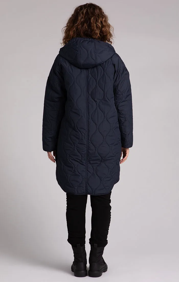 Quilted Maxi Shacket with Hood