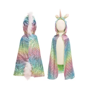 Rainbow Reversible Unicorn Dragon Cape, Size 5-6