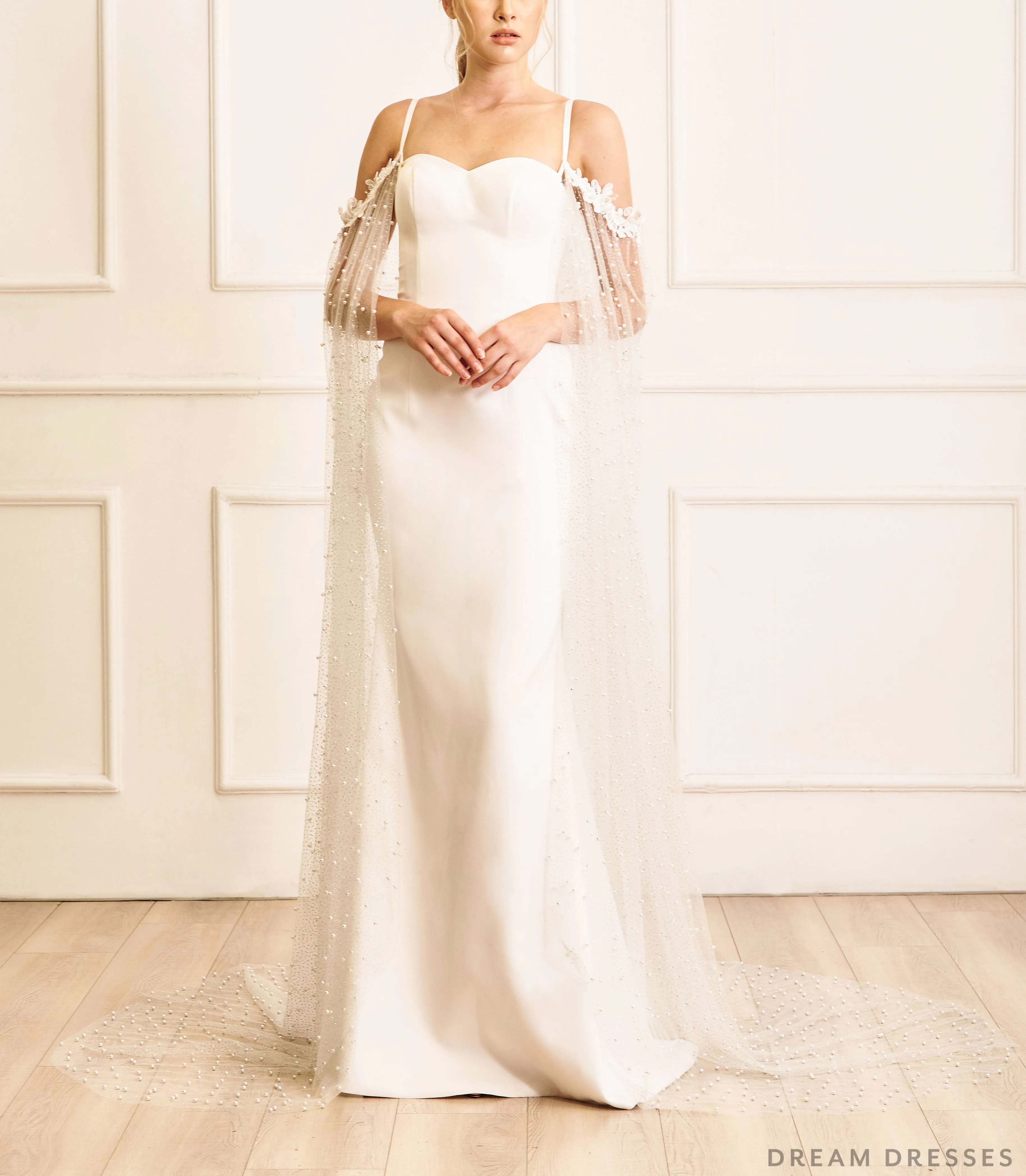 Removable Bridal Cape Sleeves (#TILDA)