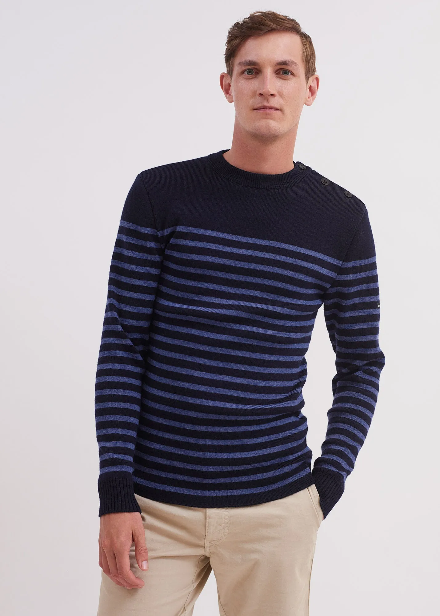 Rochefort striped sailor jumper - slim fit, in merino wool (NAVY/JEAN)