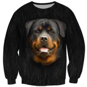 Rottweiler Full Face Sweatshirt, Dog Christmas Sweatshirt For Humans