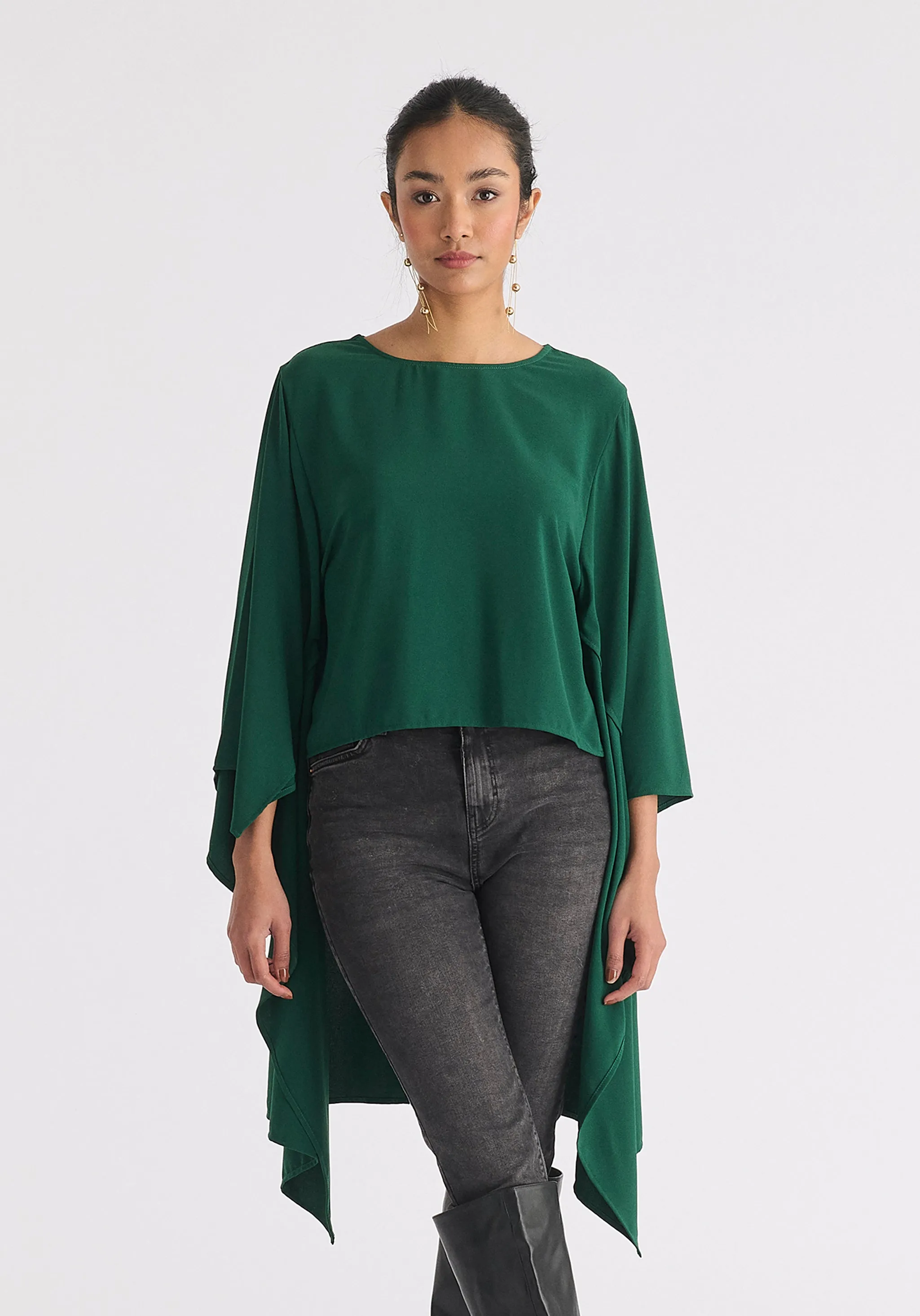 Round Neck Cape Top