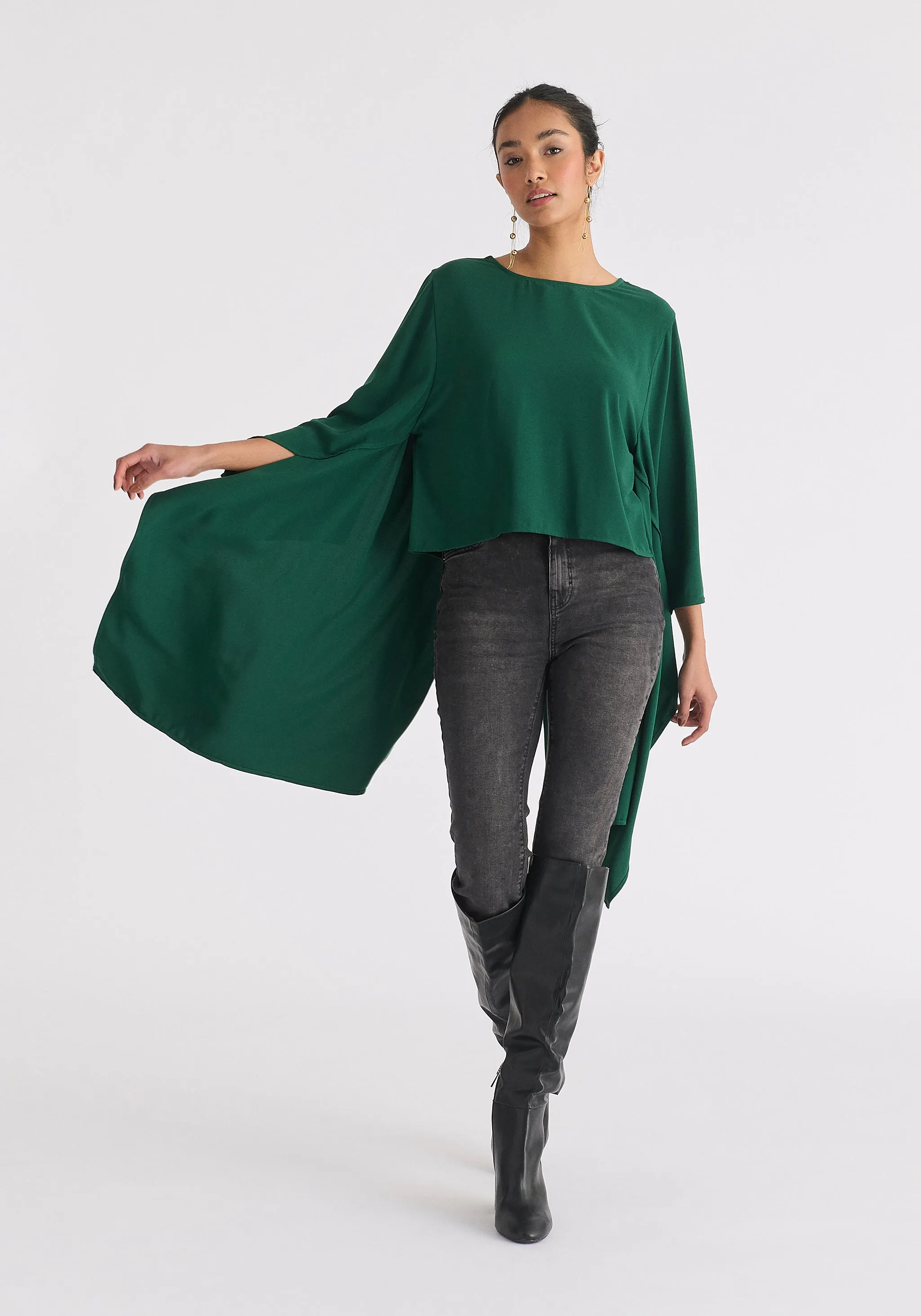 Round Neck Cape Top