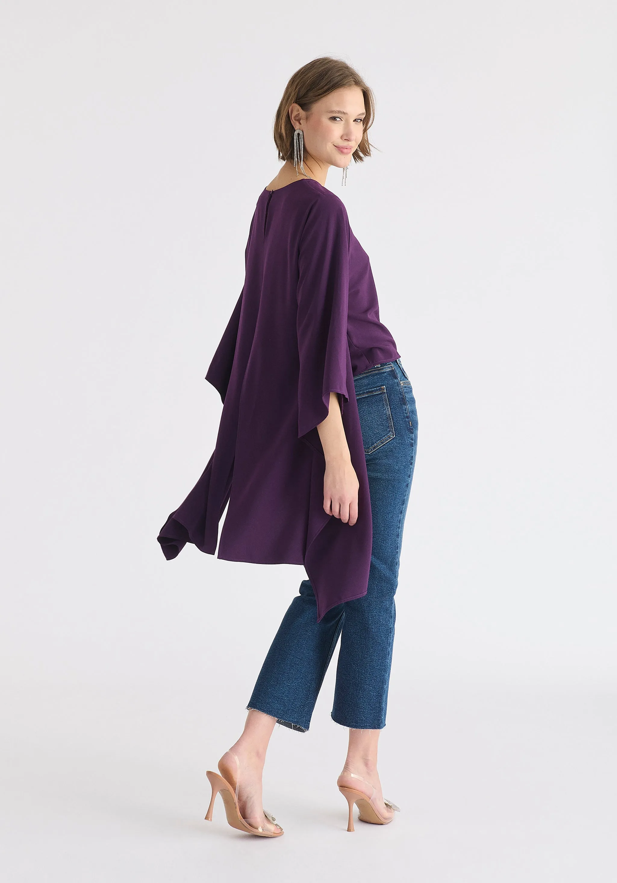 Round Neck Cape Top