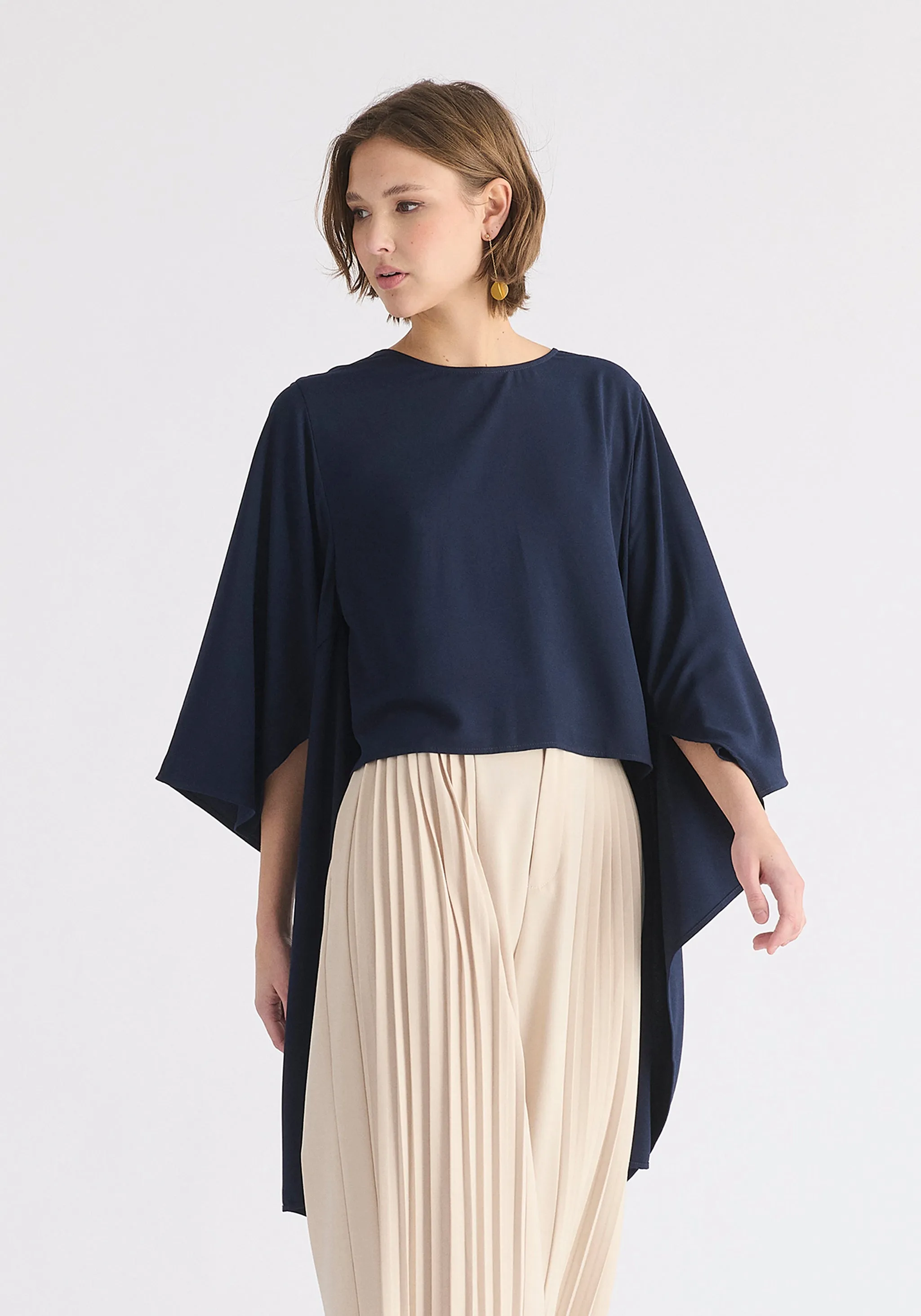 Round Neck Cape Top