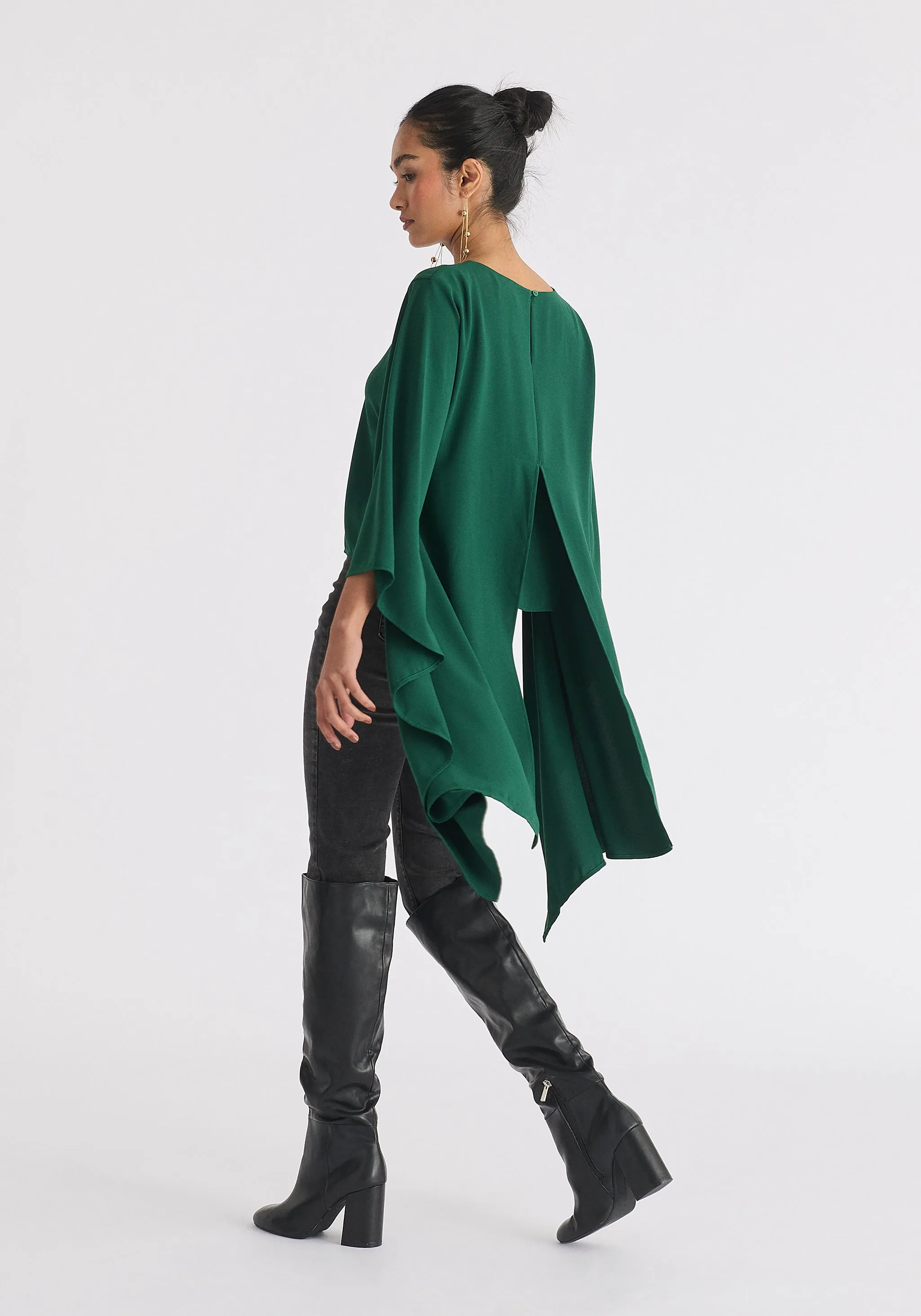 Round Neck Cape Top