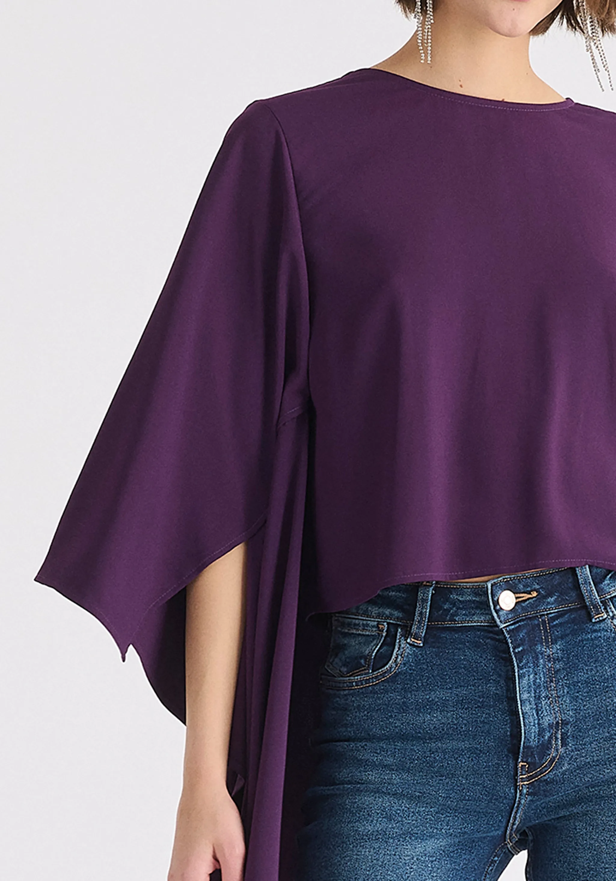 Round Neck Cape Top