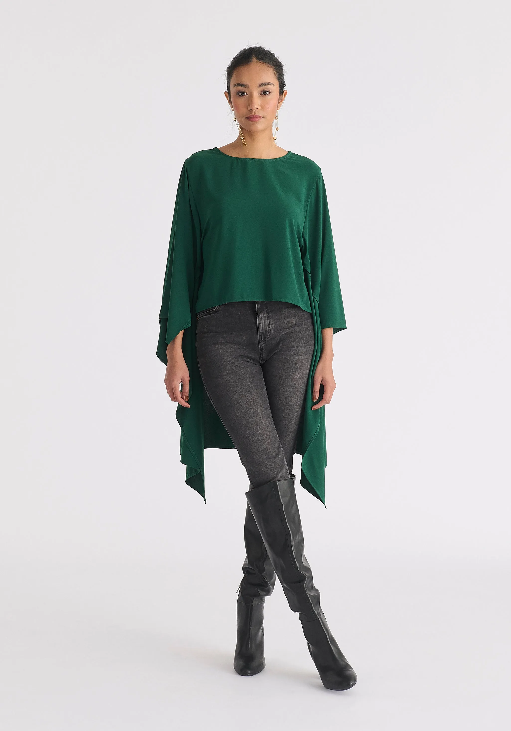 Round Neck Cape Top