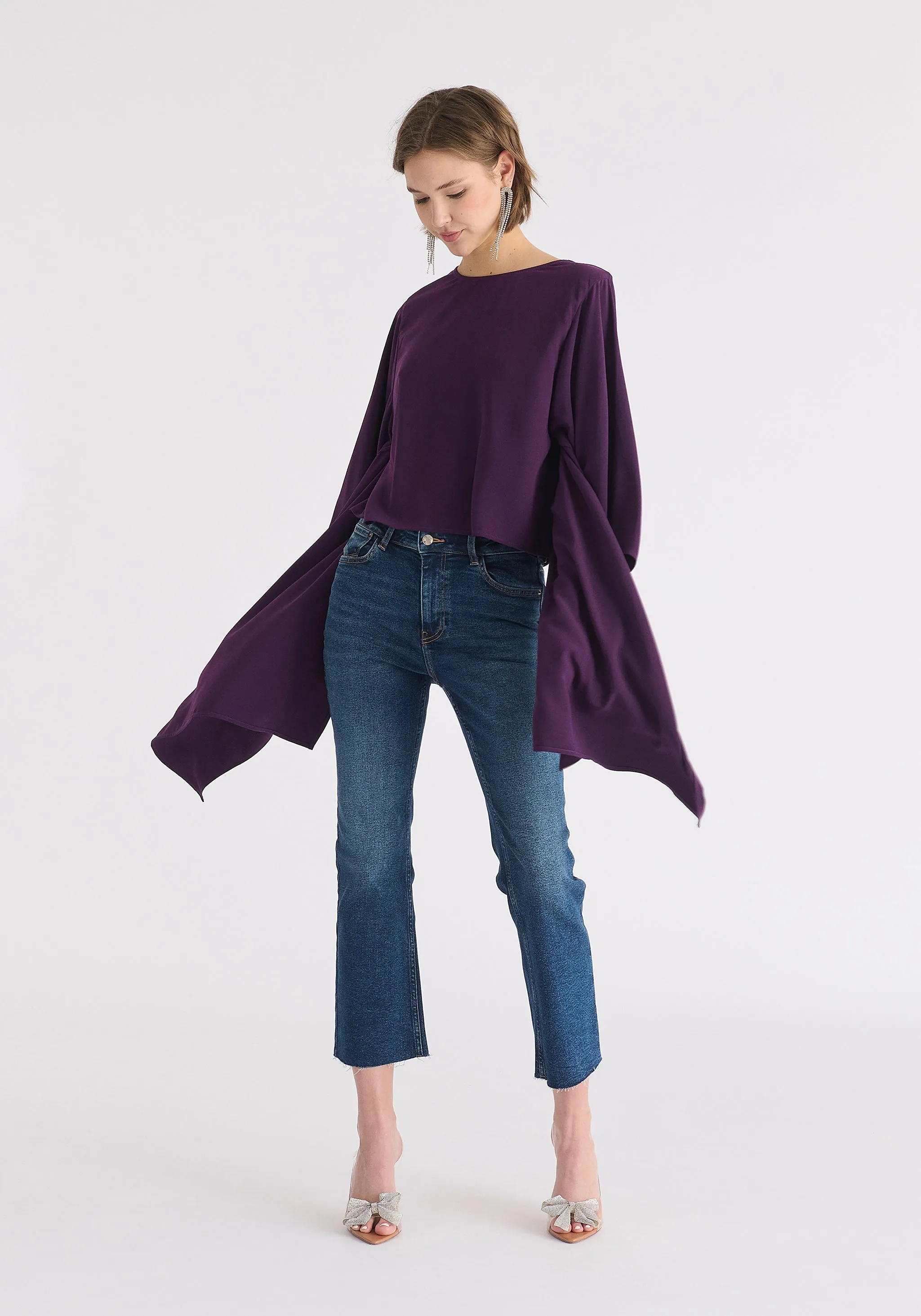 Round Neck Cape Top