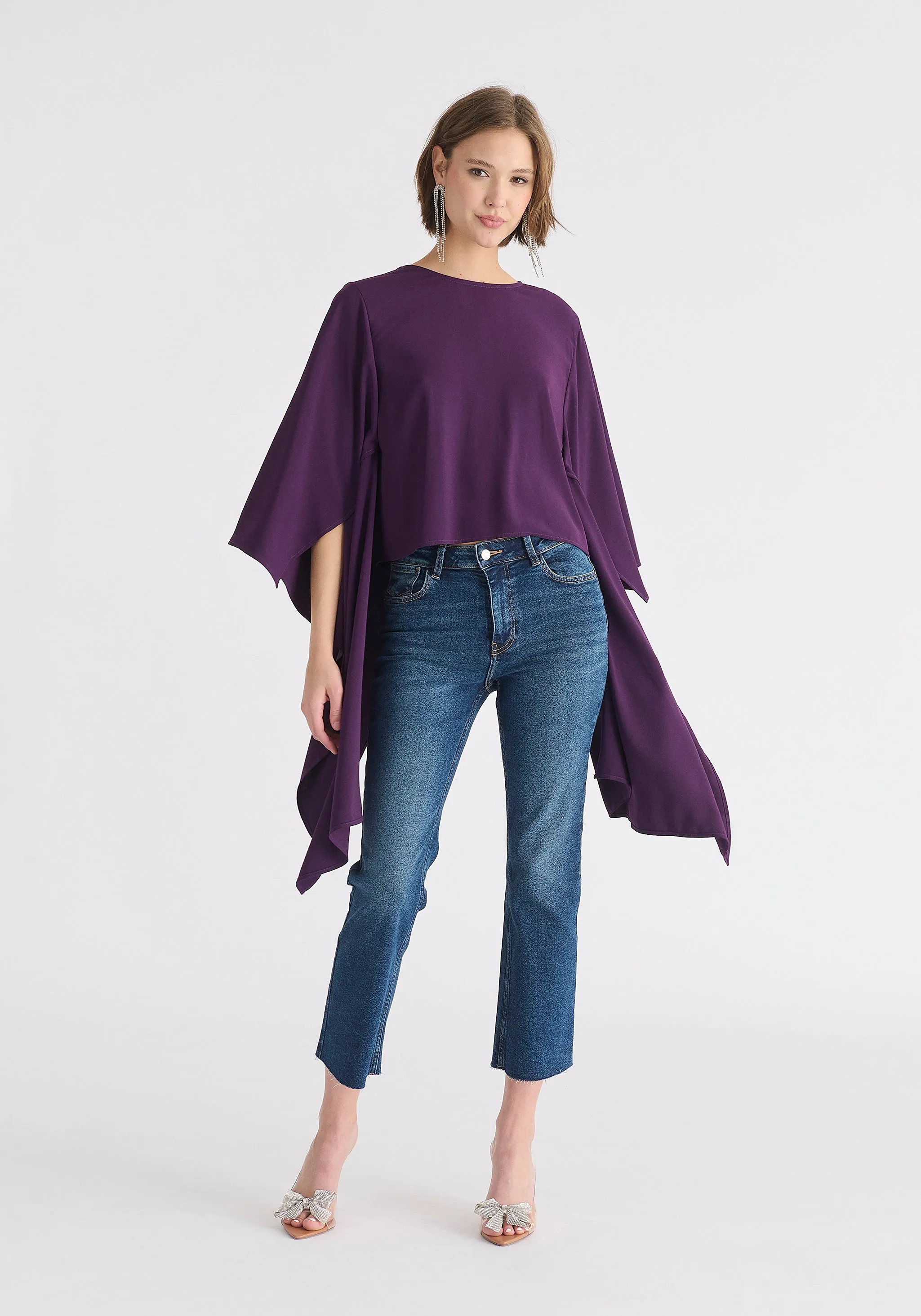 Round Neck Cape Top