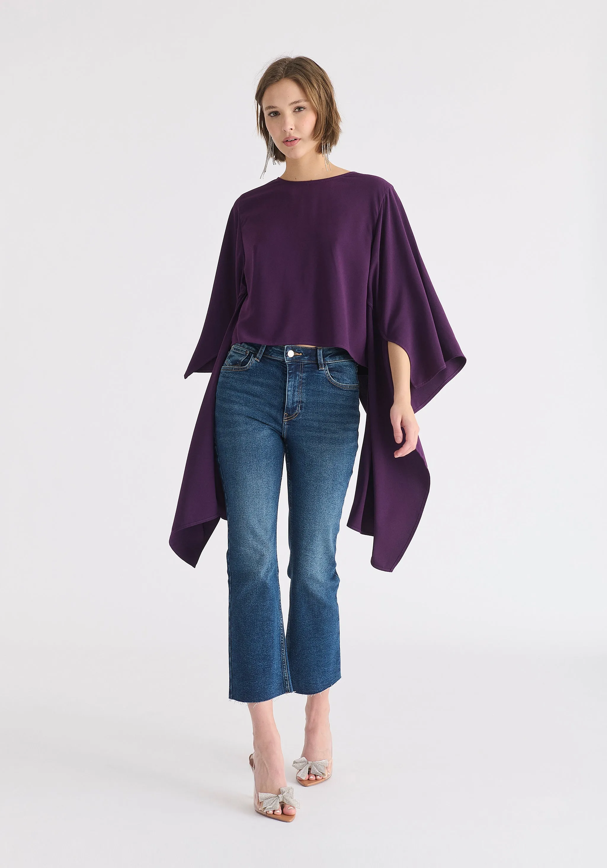 Round Neck Cape Top