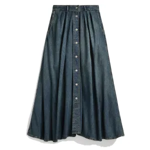 RRL By Ralph Lauren Womens Louisa Skirt Mid A Line Medium Indigo