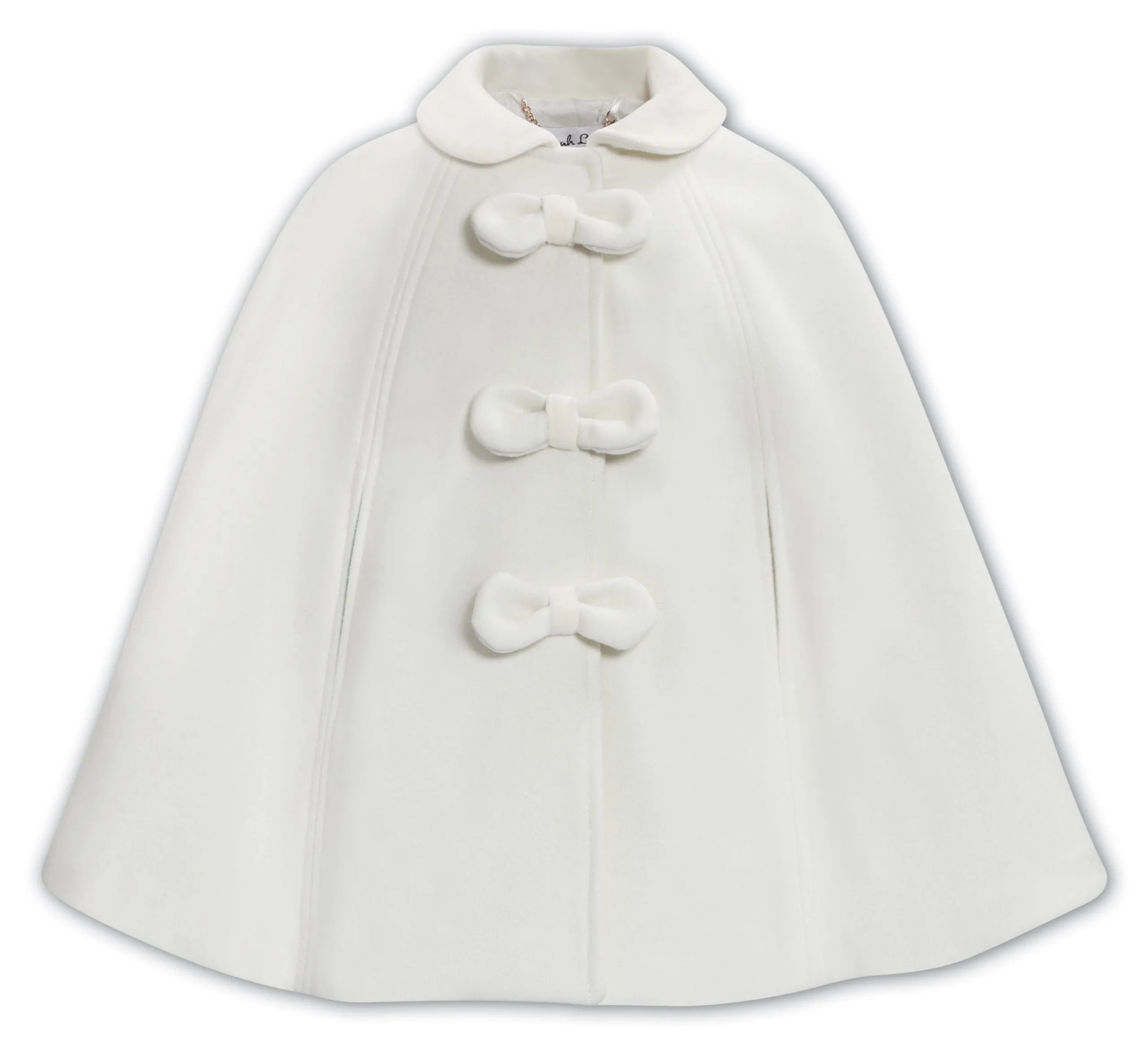 Sarah Louise Traditional velvet trimmed ivory cape