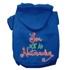 Son Of A Nutcracker Screen Print Dog Hoodie Blue Xxxl