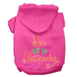 Son Of A Nutcracker Screen Print Dog Hoodie Bright Pink L