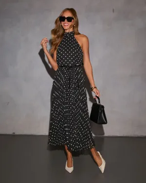 Stolen Affair Polkadot Halterneck Midi Dress