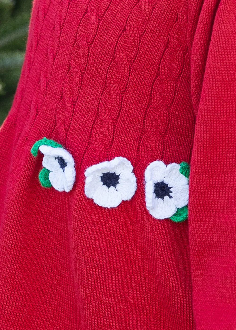 Sweater Tunic Set With Flowers