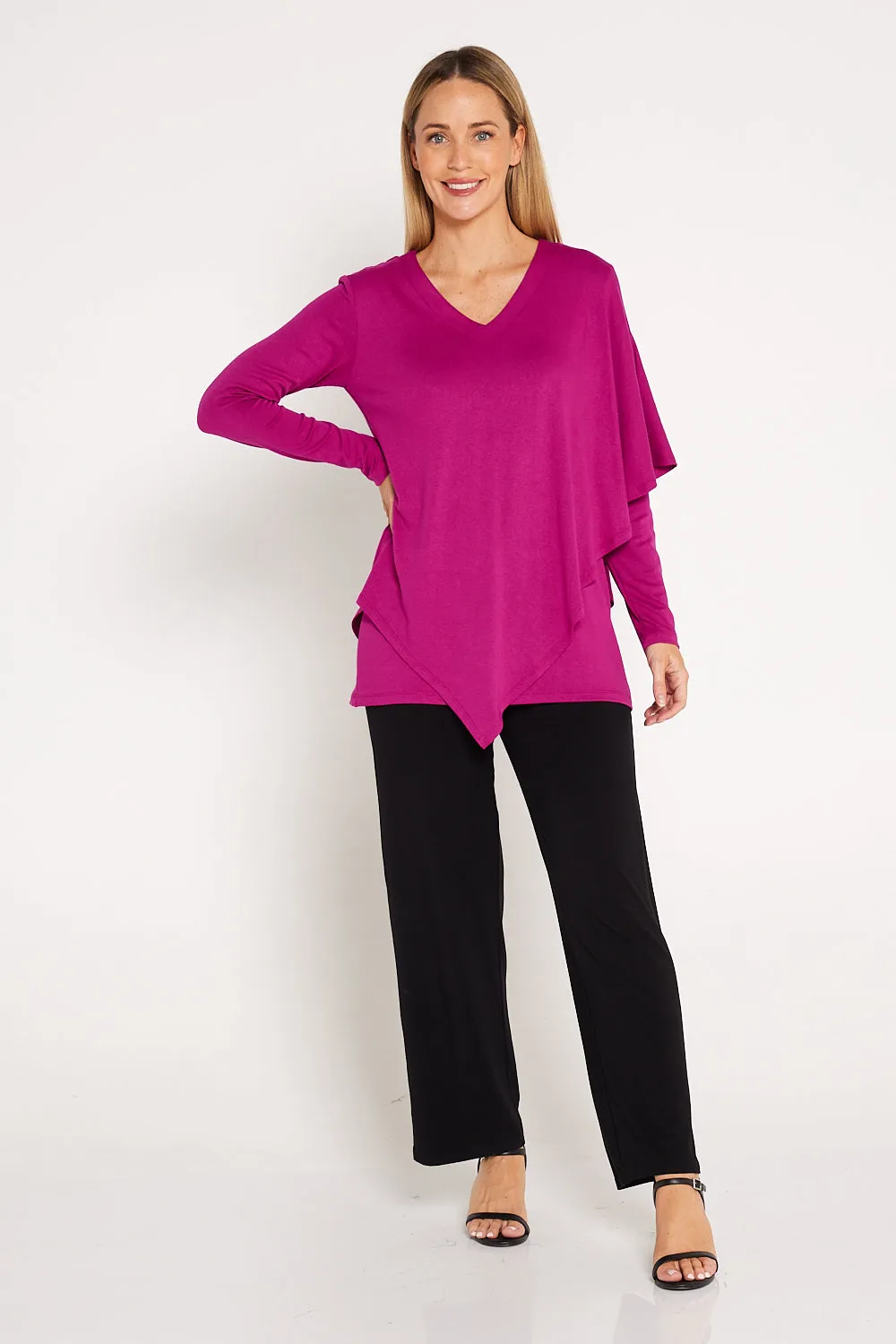 Tahiya Cape Top - Magenta