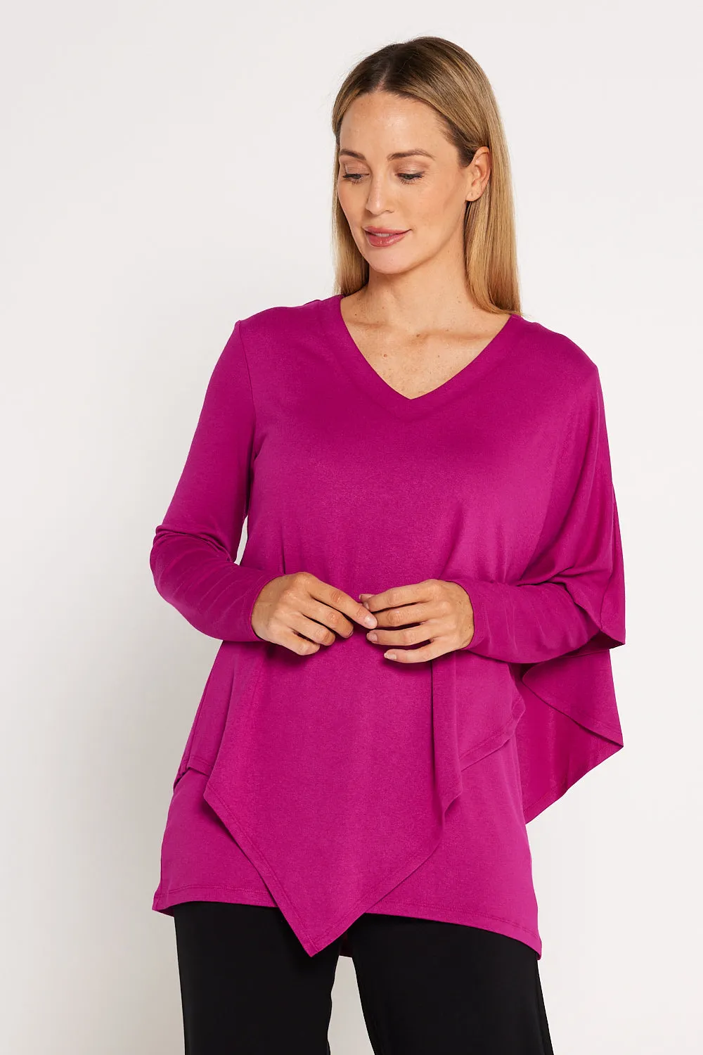 Tahiya Cape Top - Magenta