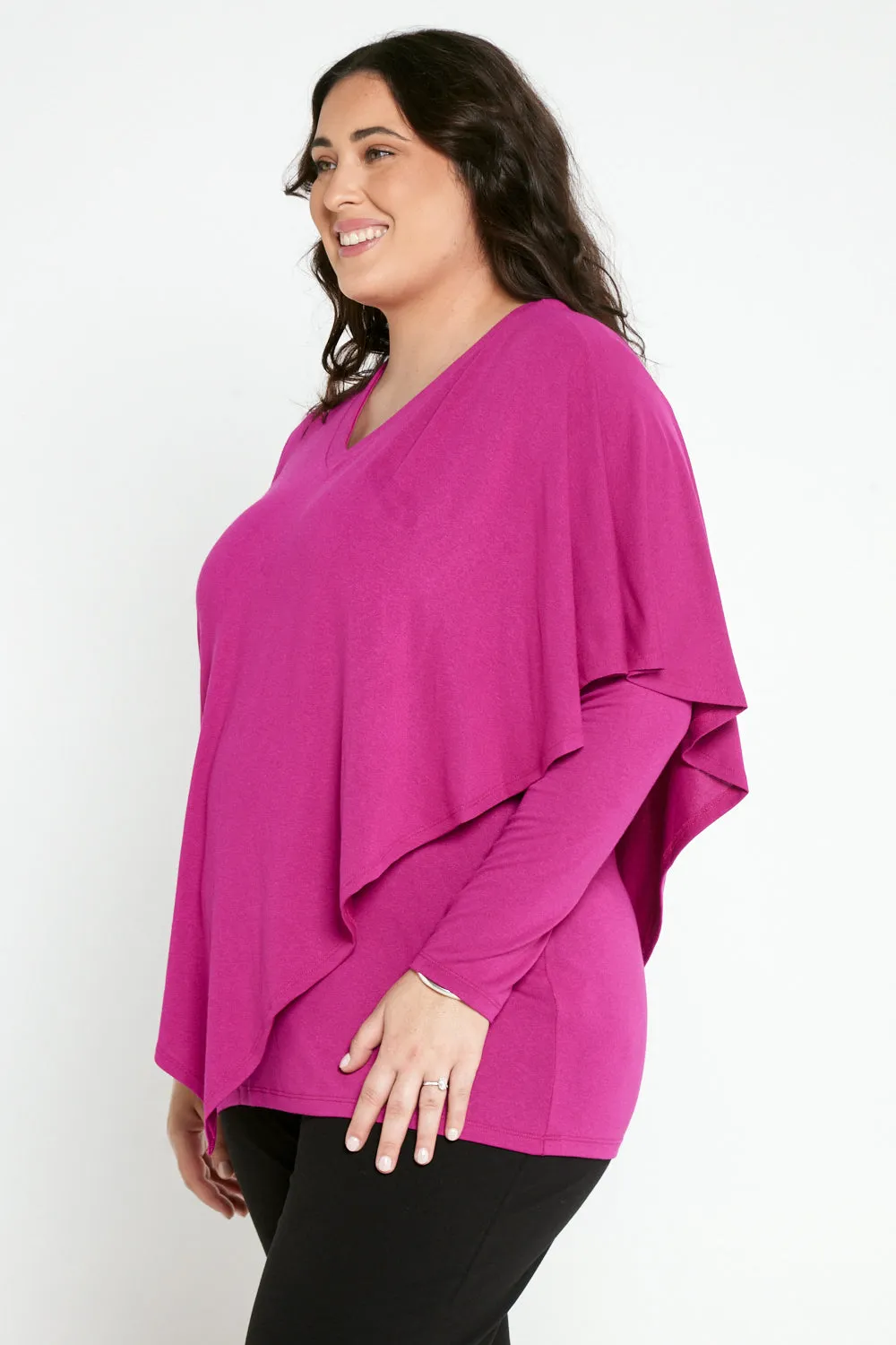 Tahiya Cape Top - Magenta