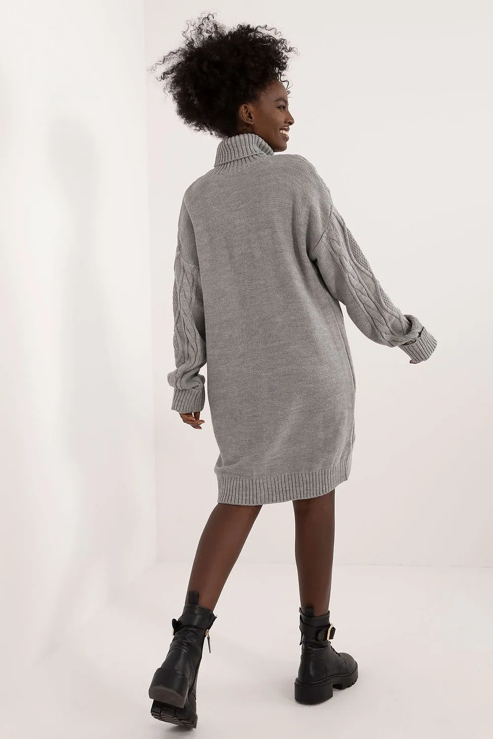 TEEK - Turtleneck Long Sweater Day Dress