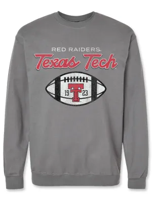 Texas Tech "SL Football Script" Grey Crew Sweatshirt