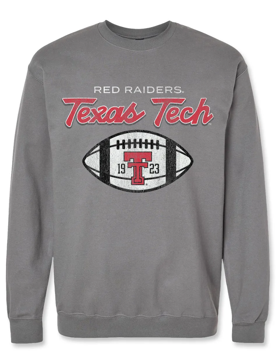 Texas Tech "SL Football Script" Grey Crew Sweatshirt