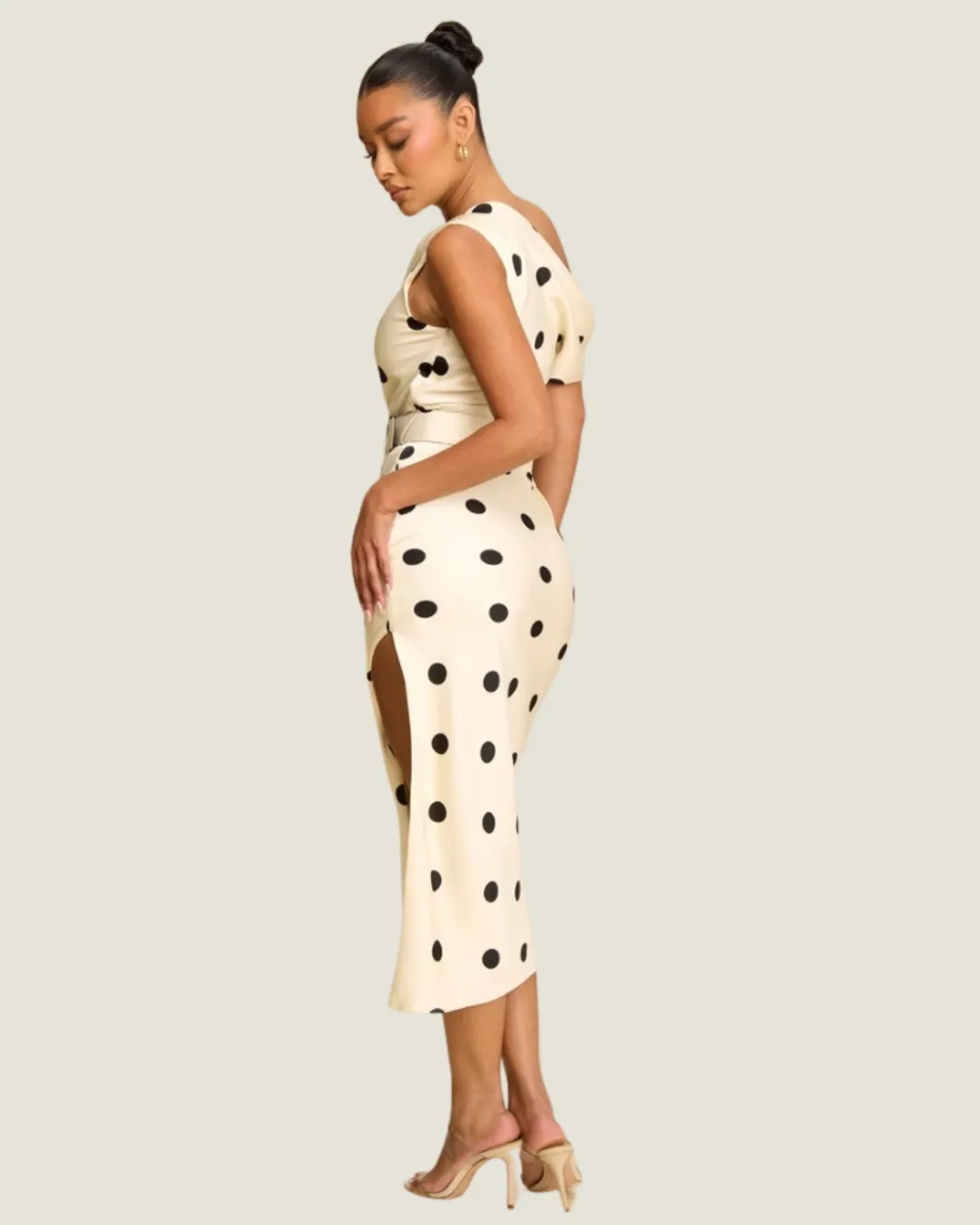 The Siena: Ivory Polka Dot Midi Dress