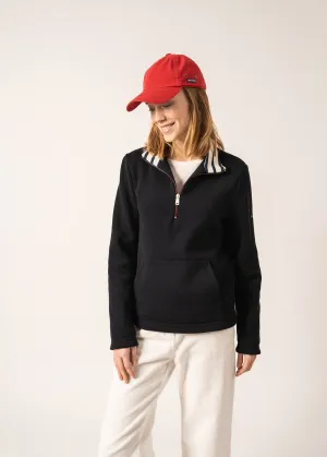 Thonon Zip-up Sweatshirt - in wool and cotton (NAVY)